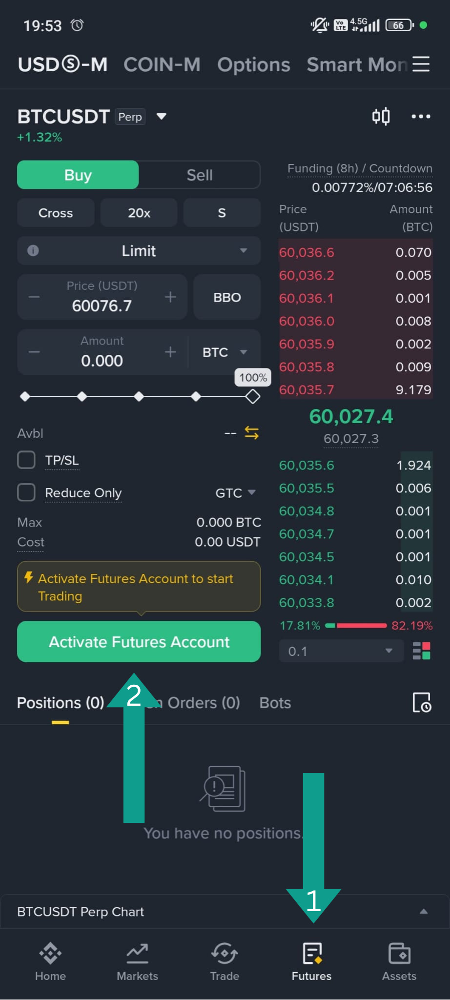 Binance setup step 1